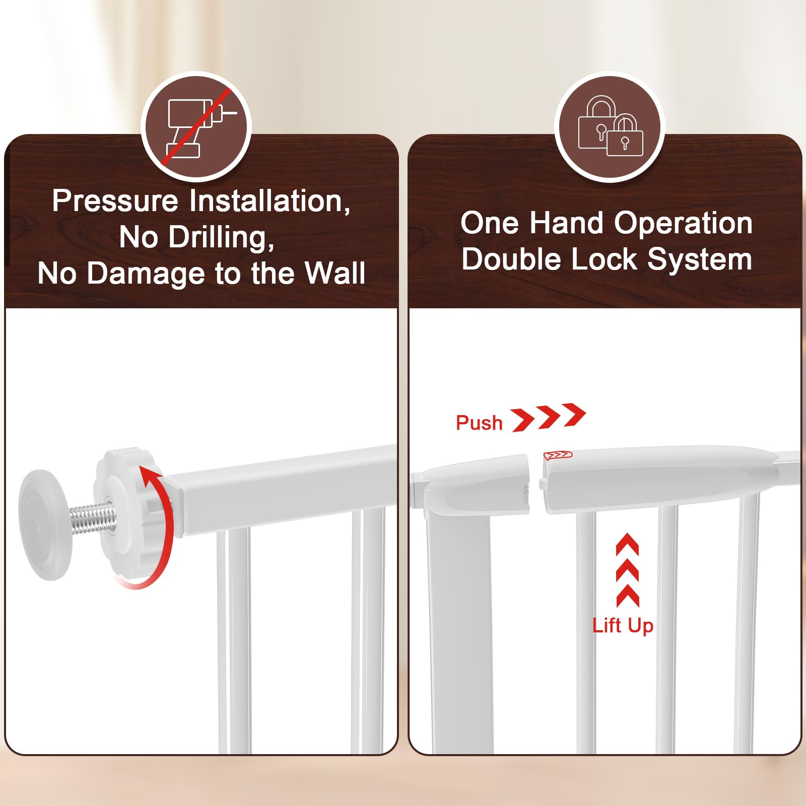 DEARBB extra-wide gate offers two-way-opening for easy passage