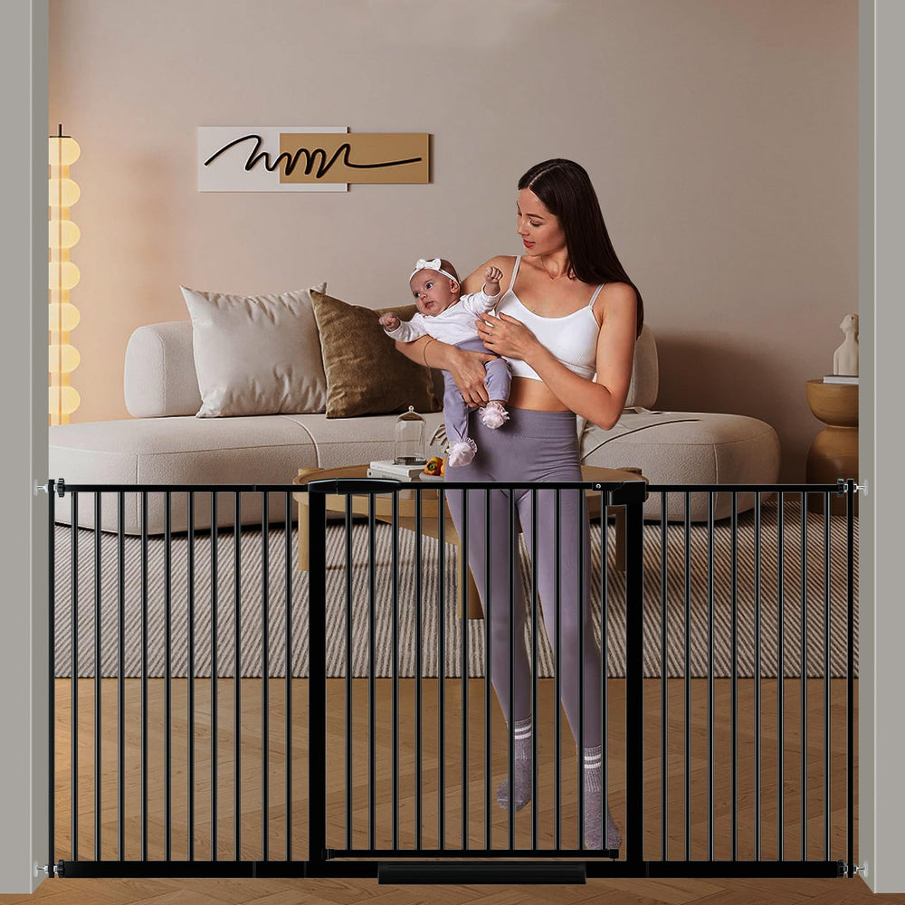 DEARBB Extra Wide Gate with ultra-narrow spacing keeps little explorers safe at the doorway.