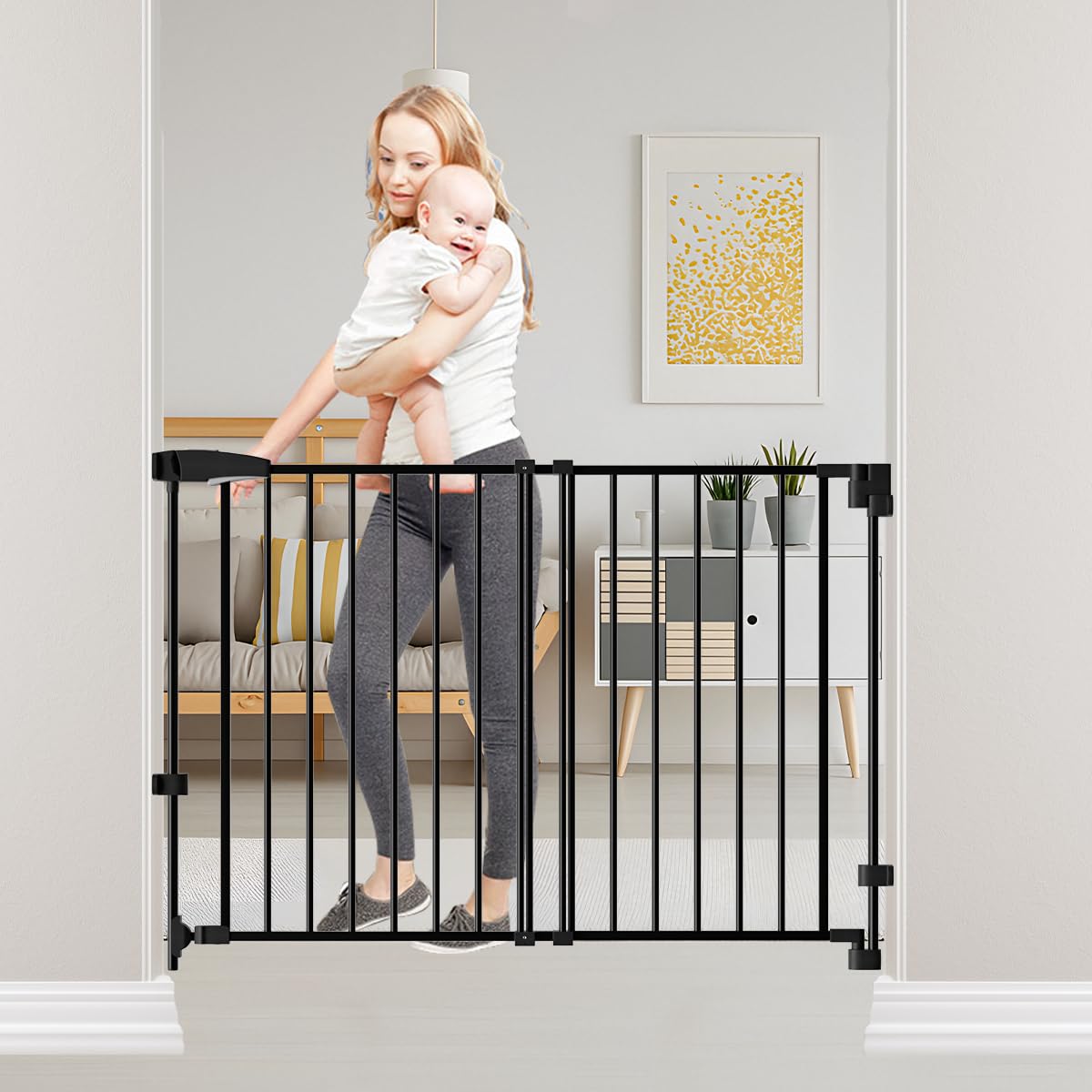 DEARBB no bottom bar gate enables safe, wide walk-through passages.