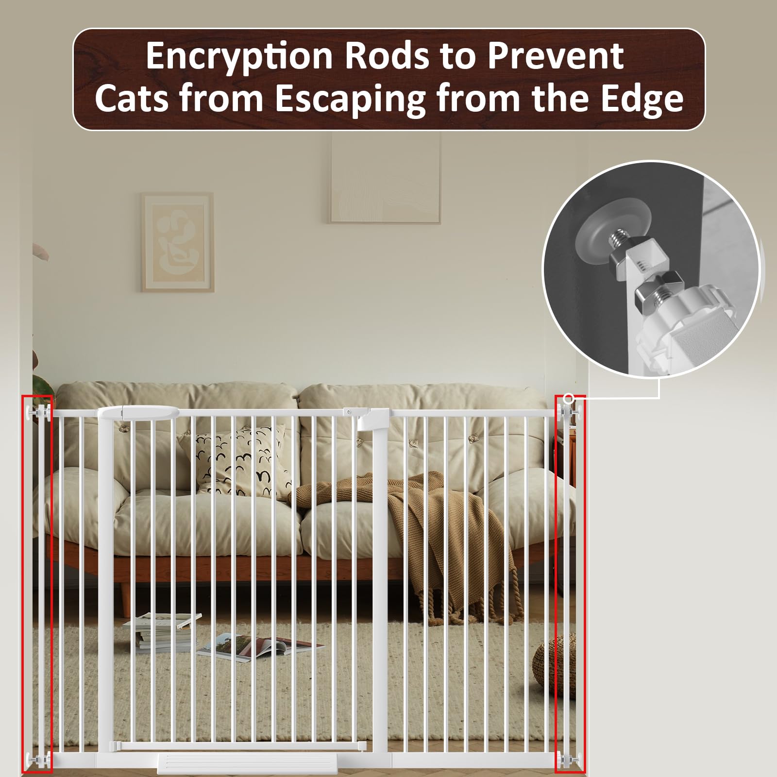 DEARBB thickened steel body delivers durable child and pet gate protection.