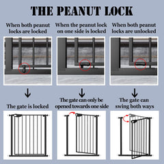 DEARBB triple-lock gate extra-wide opening fits larger spaces.