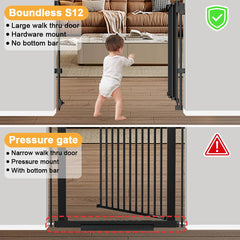 DEARBB wall-mount pet gate secures hallways with sturdy hardware.