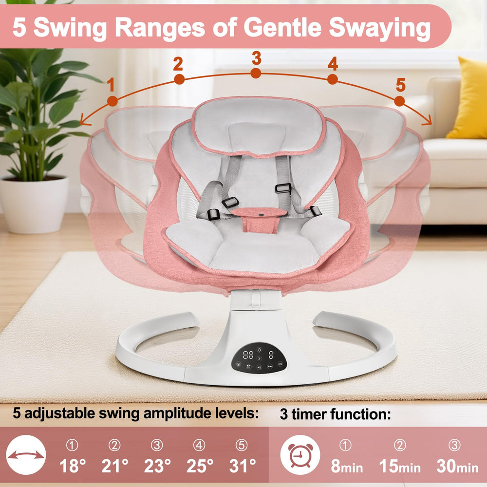 DEAREST BABY five-speed motion offers customizable soothing rhythms.