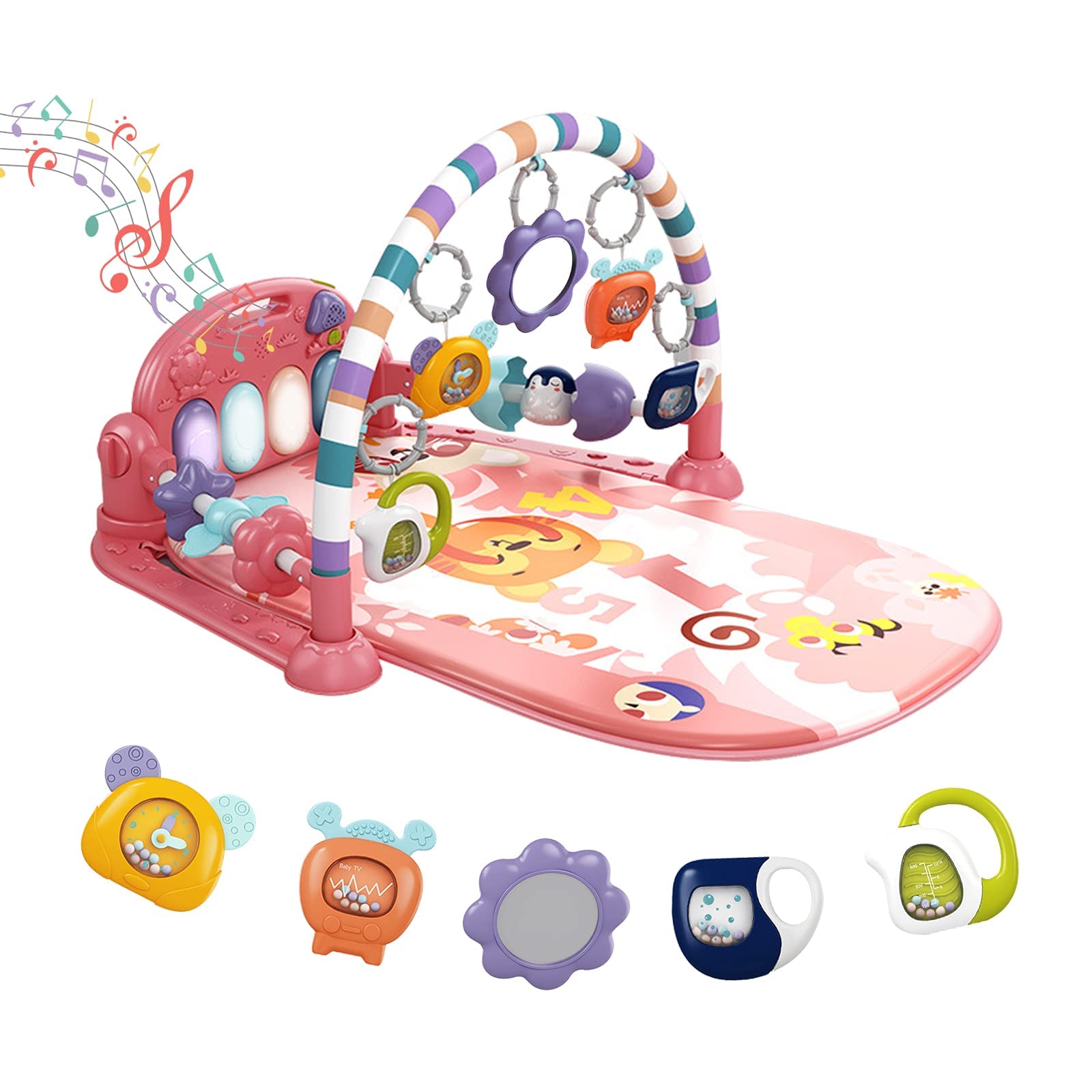 Dearlomum baby play mat gym with colorful design encouraging tummy time and exploration.