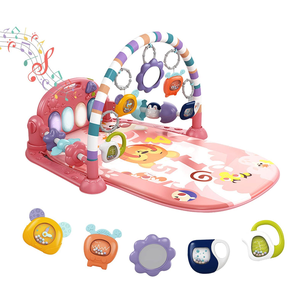 Dearlomum baby play mat gym with colorful design encouraging tummy time and exploration.