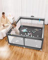 Dearlomum extra large play yard 59 by 71 inches for spacious indoor playtime