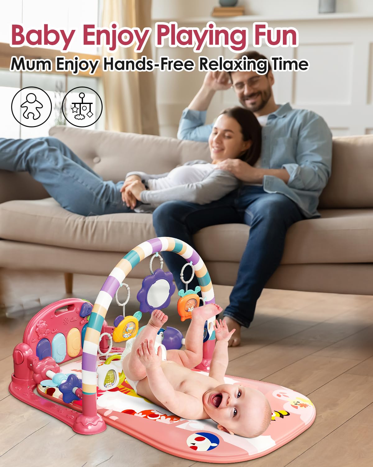 Dearlomum flower mirror promotes self-discovery and visual tracking during play.