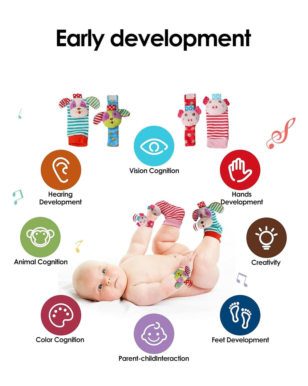 Dearlomum piano keyboard play music draws baby’s touch and kicking curiosity