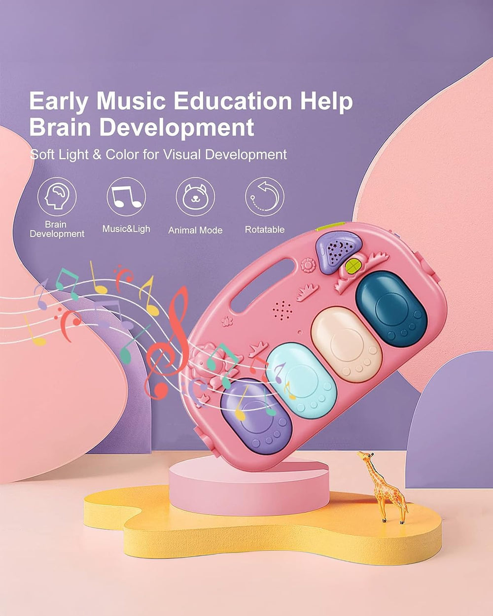 Dearlomum teapot rattle toy provides gentle sound cues during early grasp training