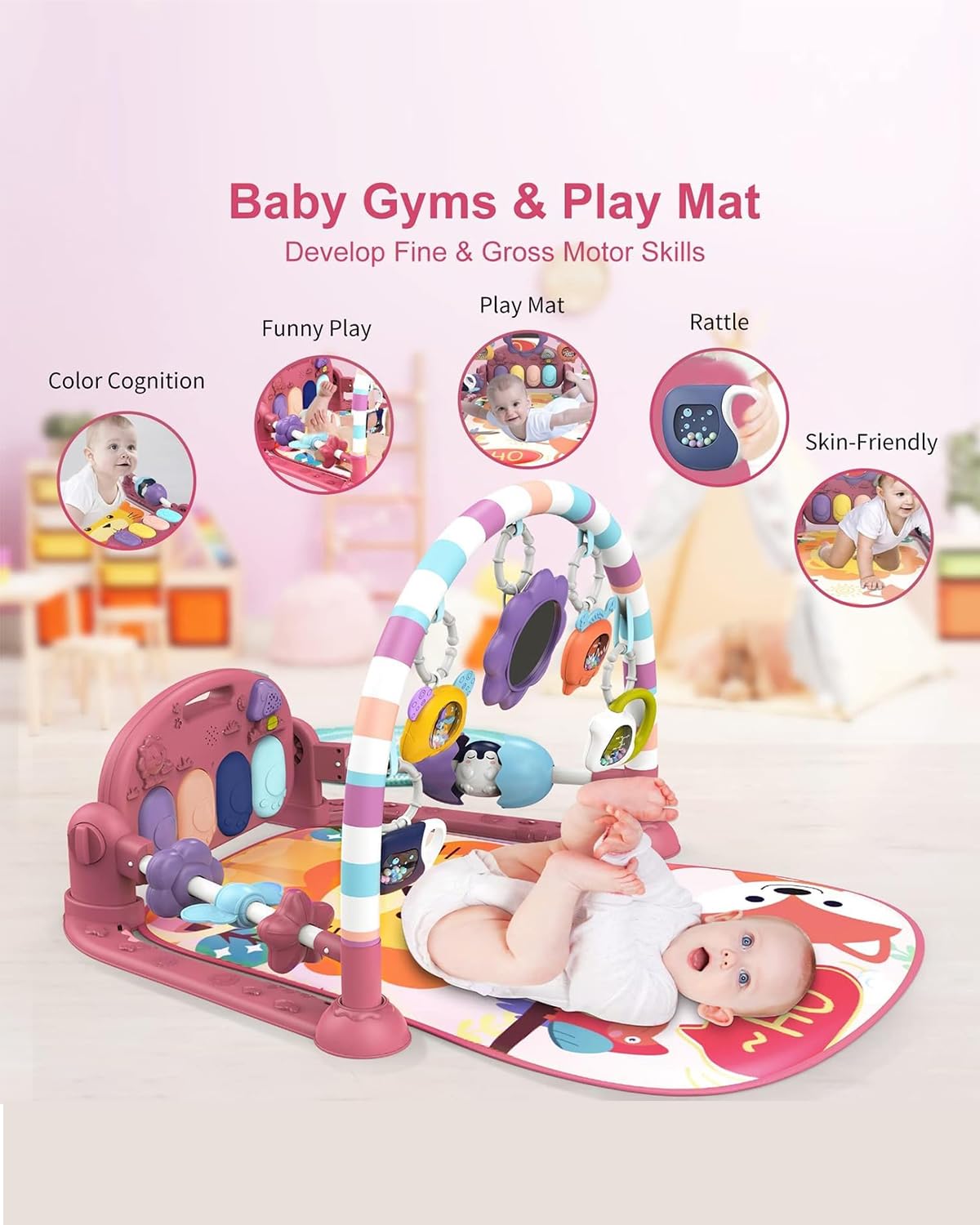 Dearlomum tummy time mat supports movement and motor skill development on a comfy surface