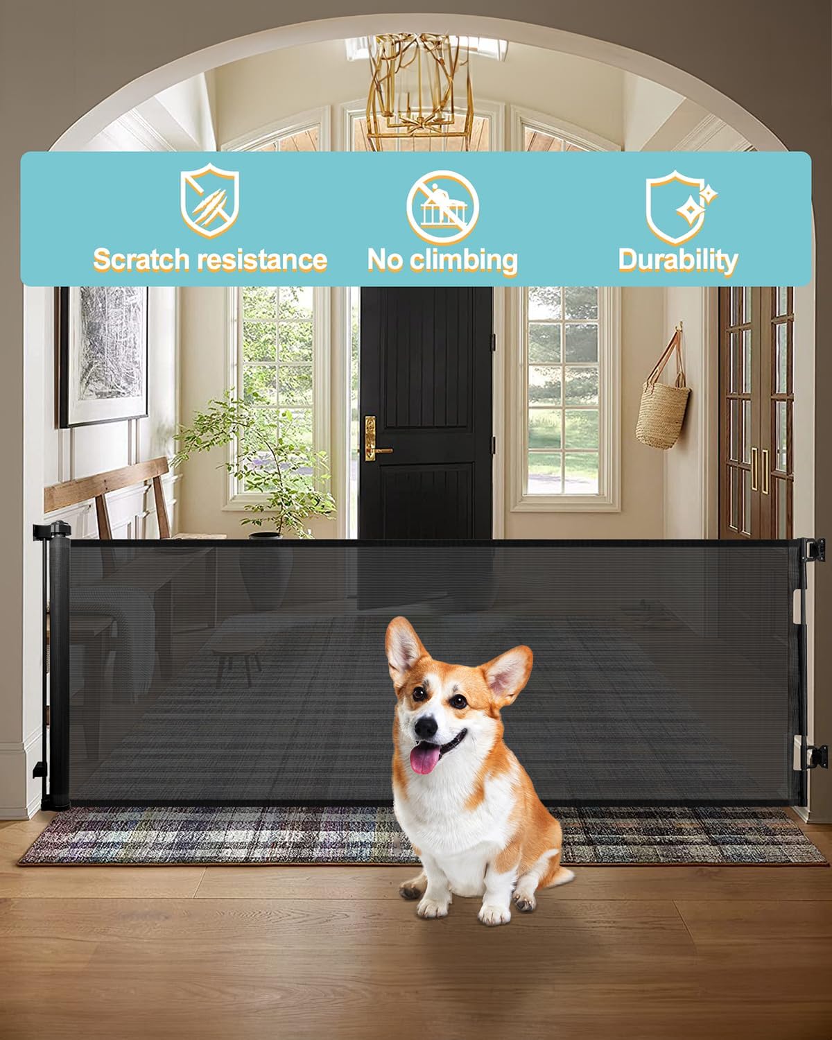 Space-saving retractable design keeps your home tidy.