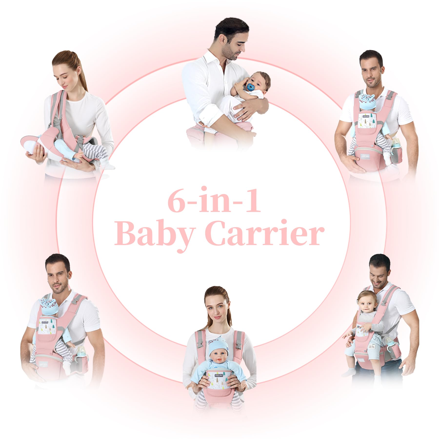 DEBARK baby carrier pink compact design ideal for travel through airports