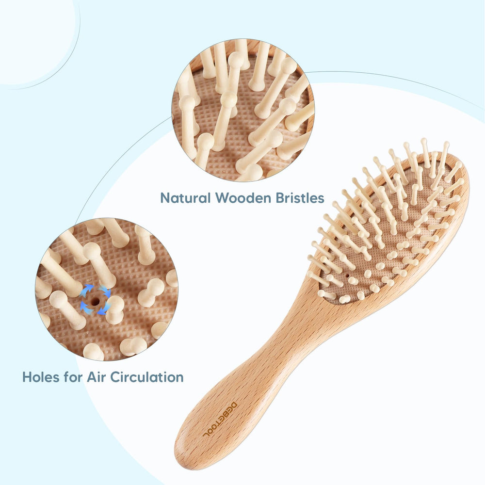 DEBETOOL wooden baby brush set presented in an elegant gift box.