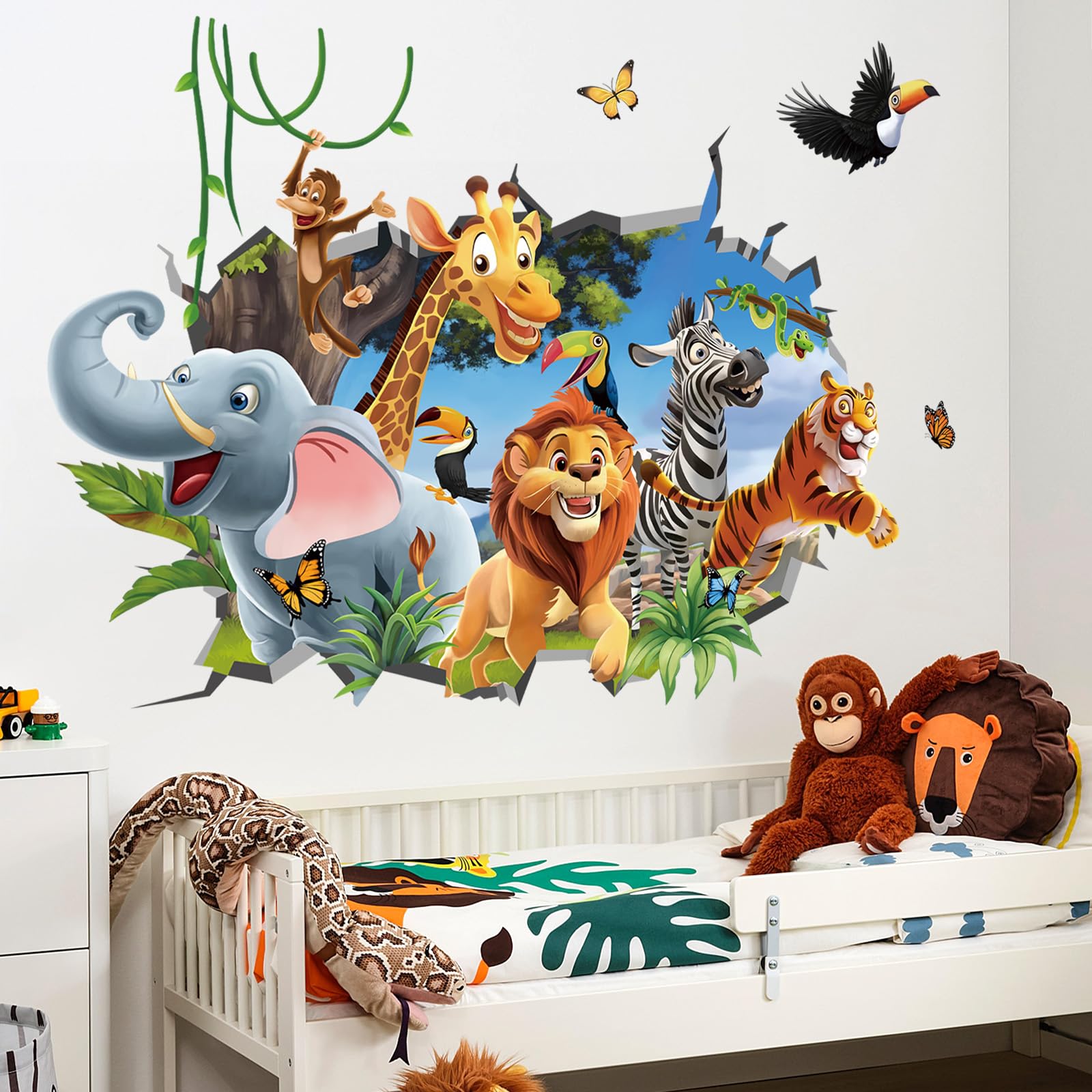 Decalmile jungle lion wall decal brightens walls for a bold bedtime vibe.