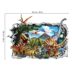 Decalmile baby nursery dinosaur wall art creates a friendly atmosphere.