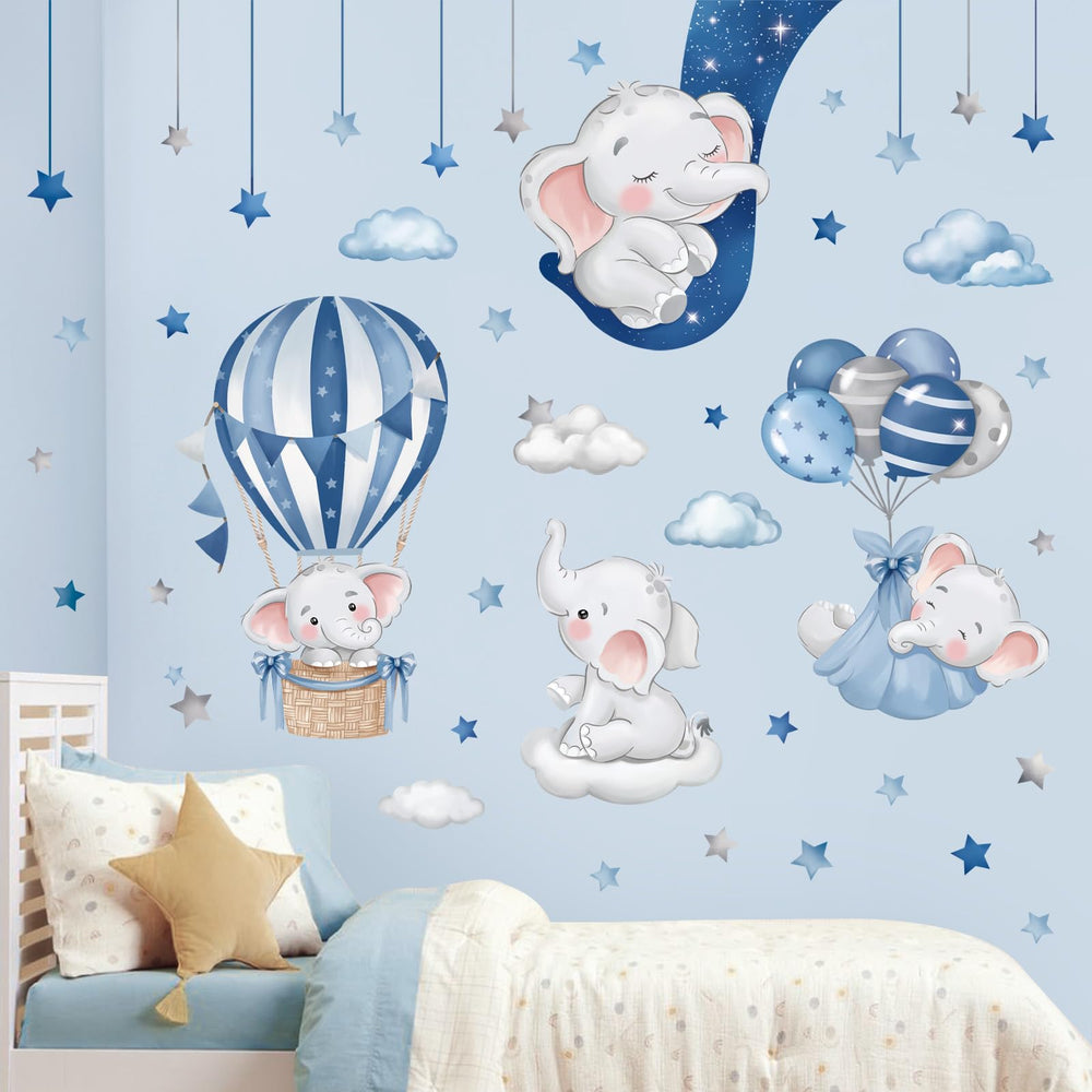 Decalmile blue grey stars in the night sky decals spark dreamy playtime.