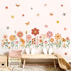 DecalMile garden wall stickers featuring daisies and butterflies brighten spaces and peel off cleanly.