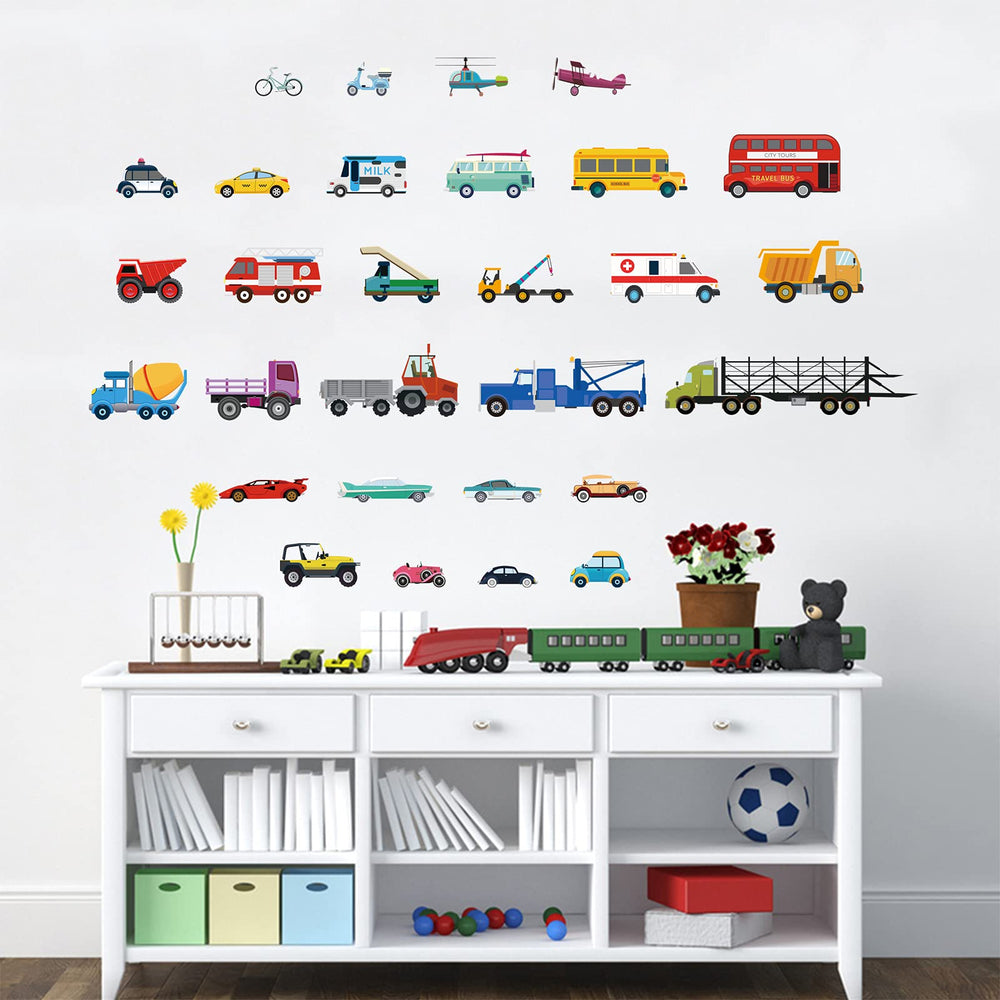 decalmile cars wall sticker fire truck motif brightens a nursery or playroom with vivid color