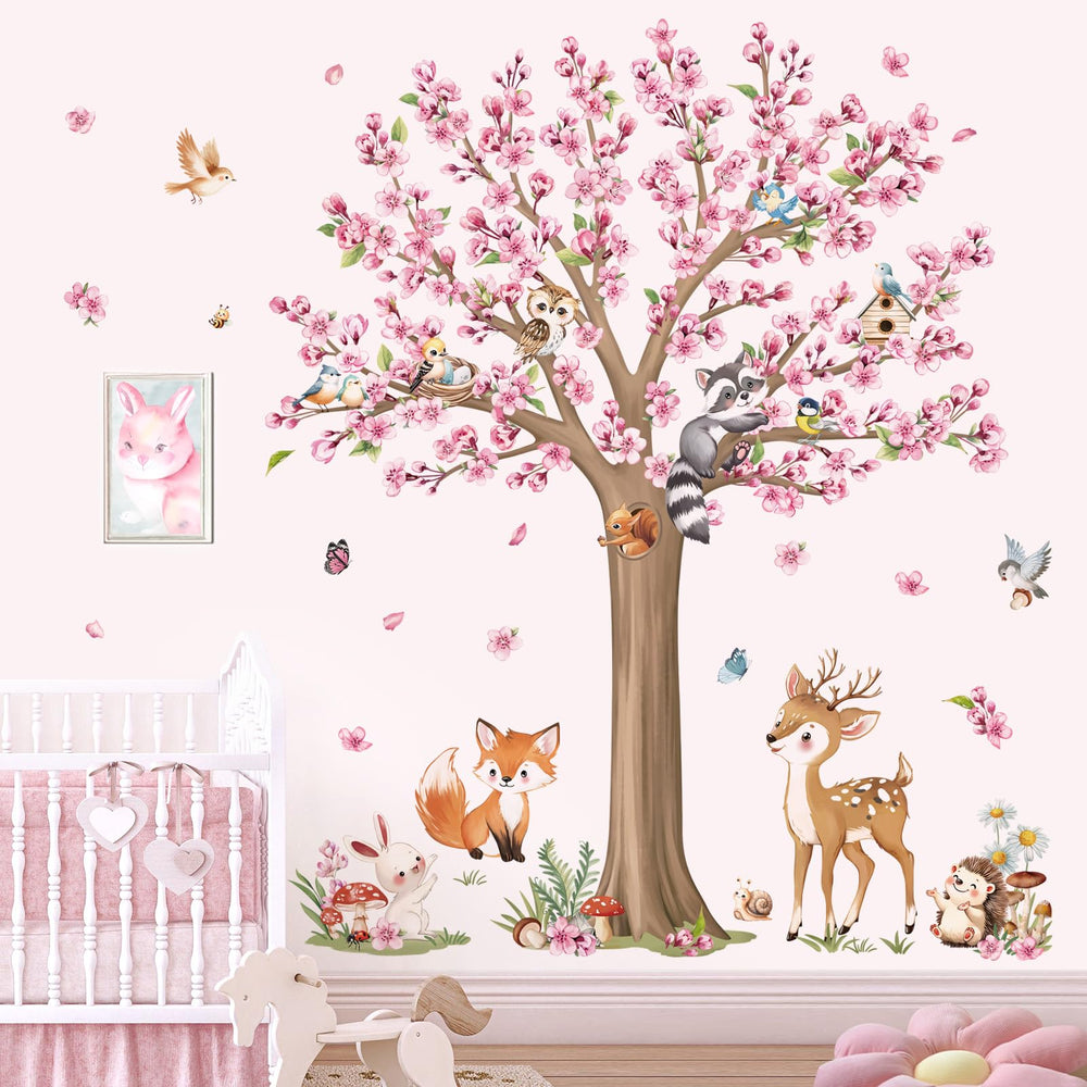 decalmile cherry blossom flowers decal adds a soft, colorful focal point to any room