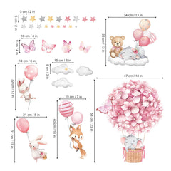 Decalmile color-rich wall art enhances girls' room ambiance.