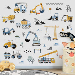 decalmile excavator wall sticker interactive construction-themed art