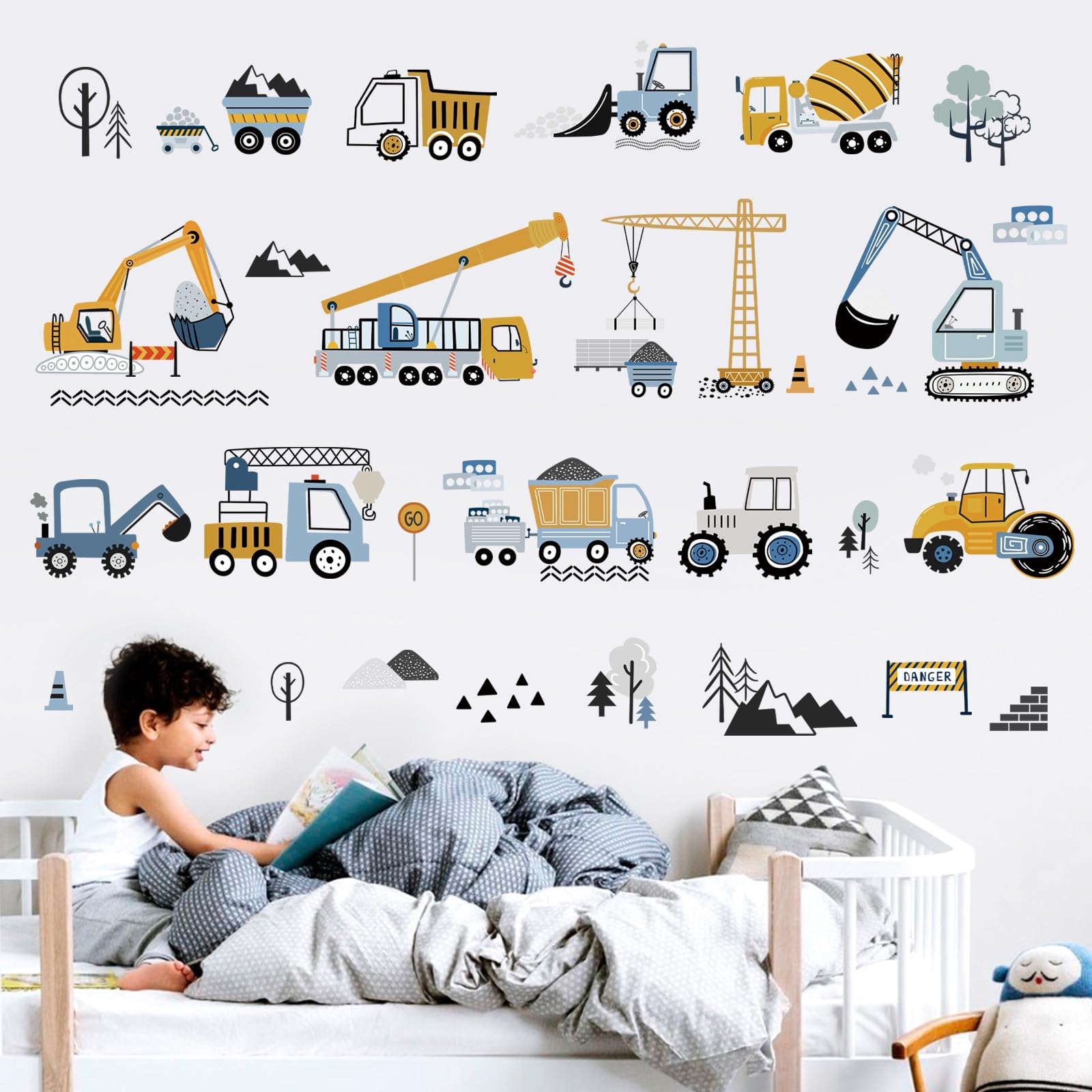 decalmile construction tractor wall sticker bright room accent