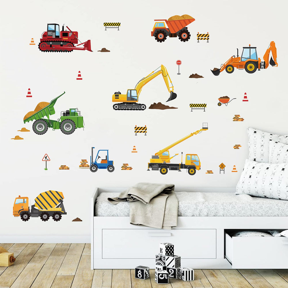 decalmile excavator wall decal brightens playroom walls for imaginative fun