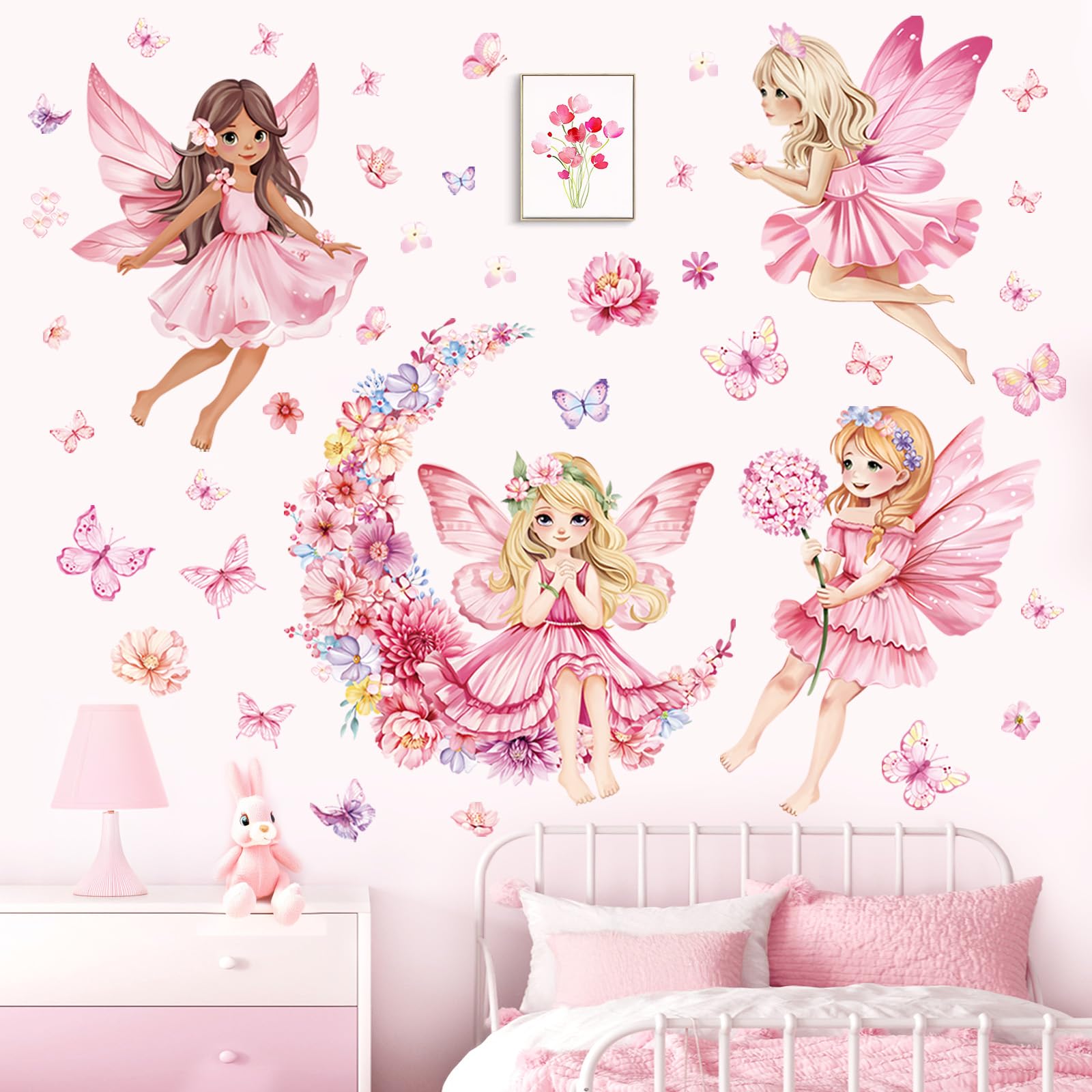 Decalmile Flower Moon wall sticker adds floral whimsy to nursery