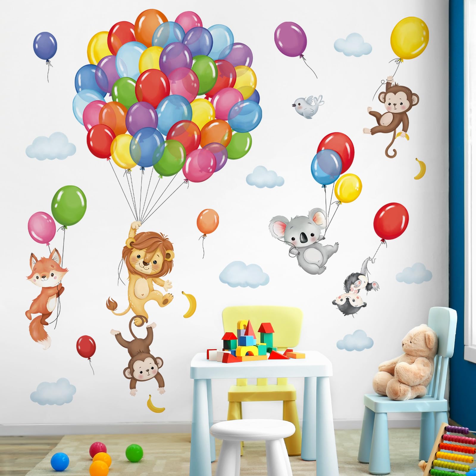 DecalMile forest animals balloon wall decal with a koala ideal for cozy bedtime spaces