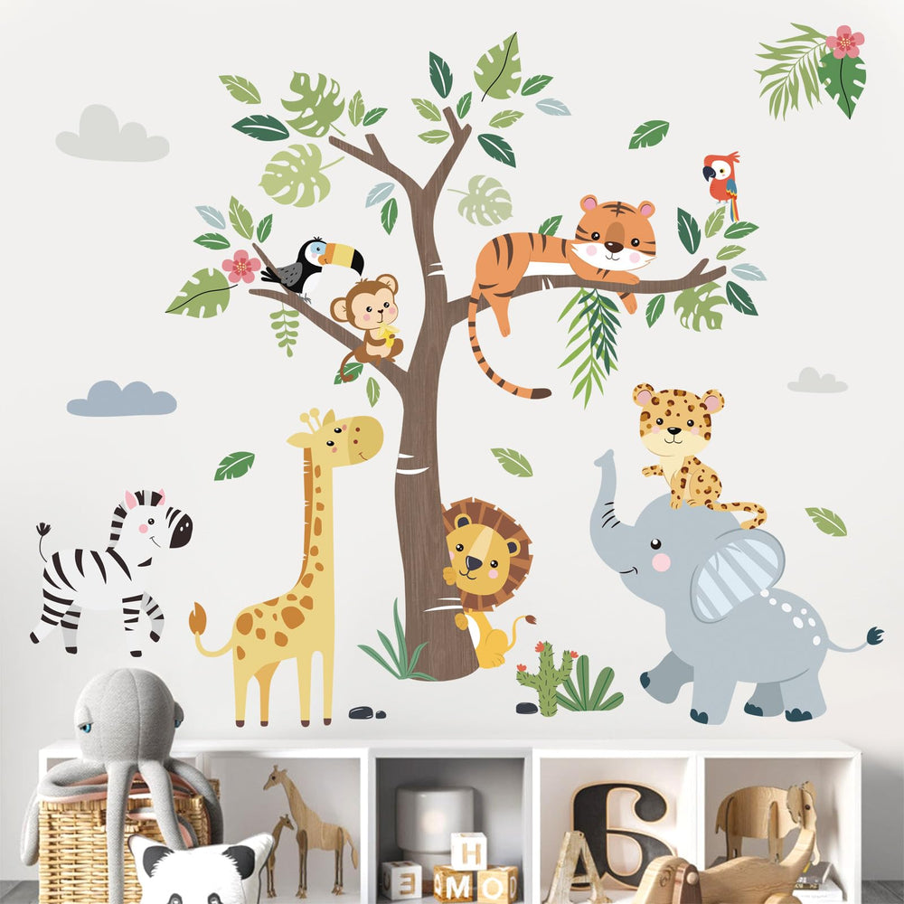 Decalmile elephant wall decal for nursery walls; easy to apply on clean surfaces.
