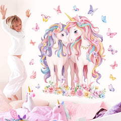 Decalmile kids room decor features unicorn butterfly accents for imagination