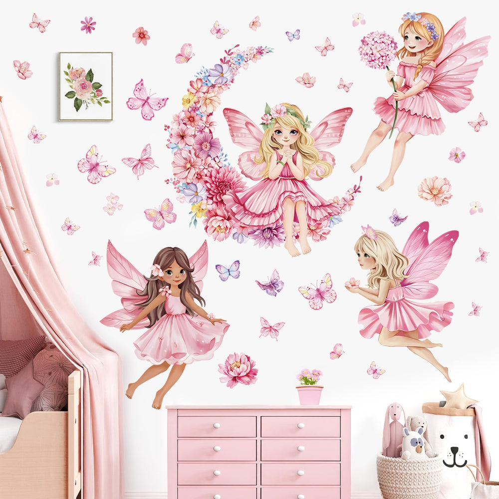 Decalmile Pink Fairy wall decal for a dreamy kids' room