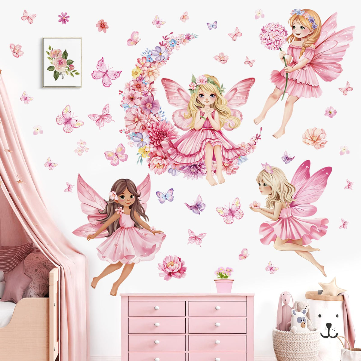 Decalmile Pink Fairy wall decal for a dreamy kids' room