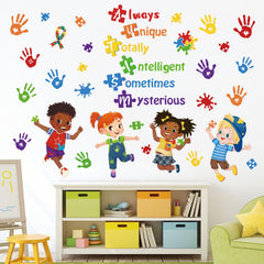 DecalMile wall stickers for kids room and classroom use, bright and engaging