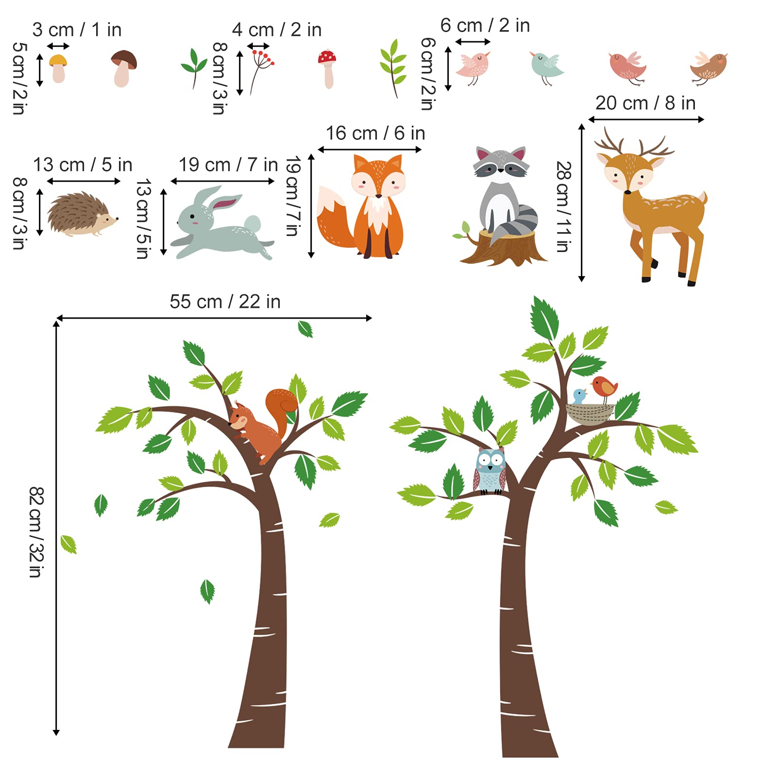 Decalmile woodland trees wall decal brings nature-inspired depth to playrooms on smooth surfaces