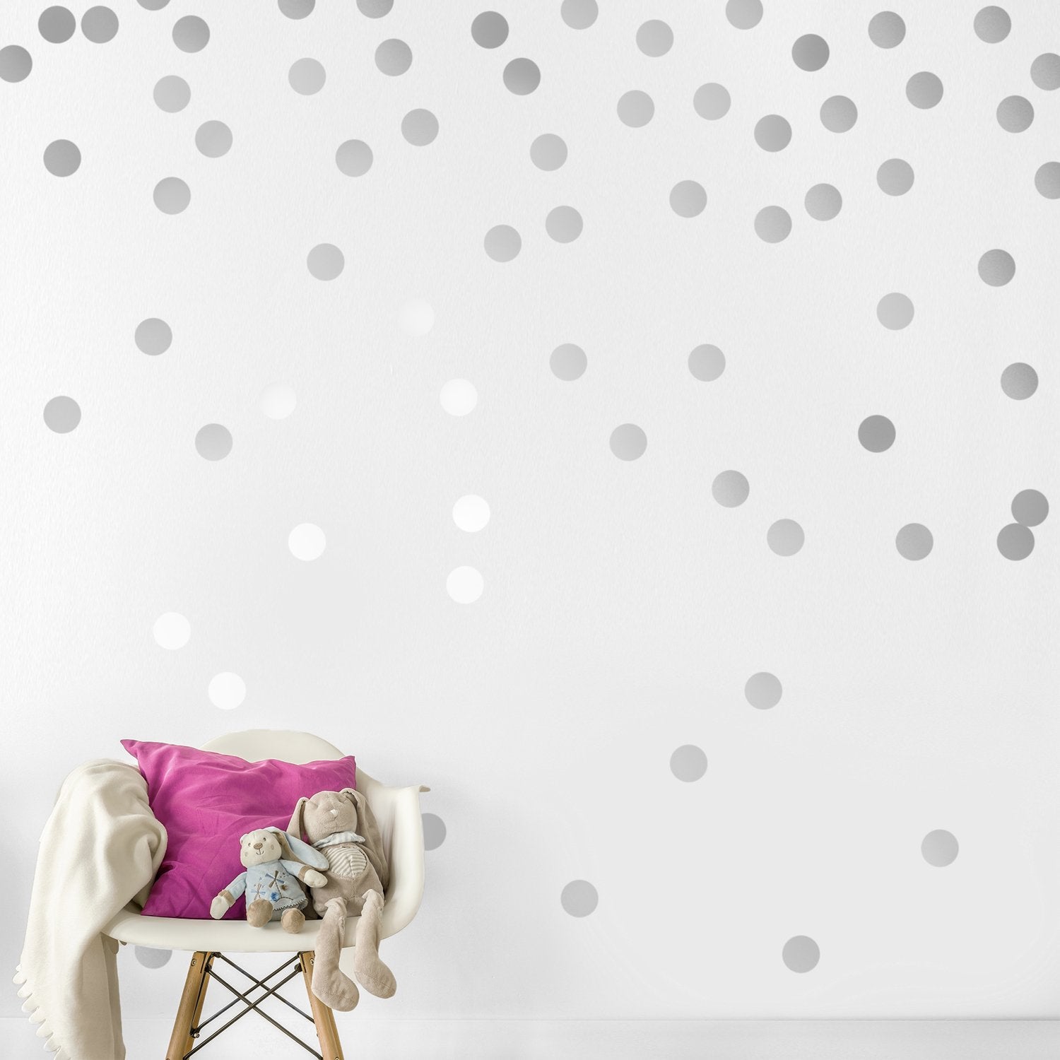 Decals for the Wall Silver Dots Set 1 adds removable metallic ambience to walls