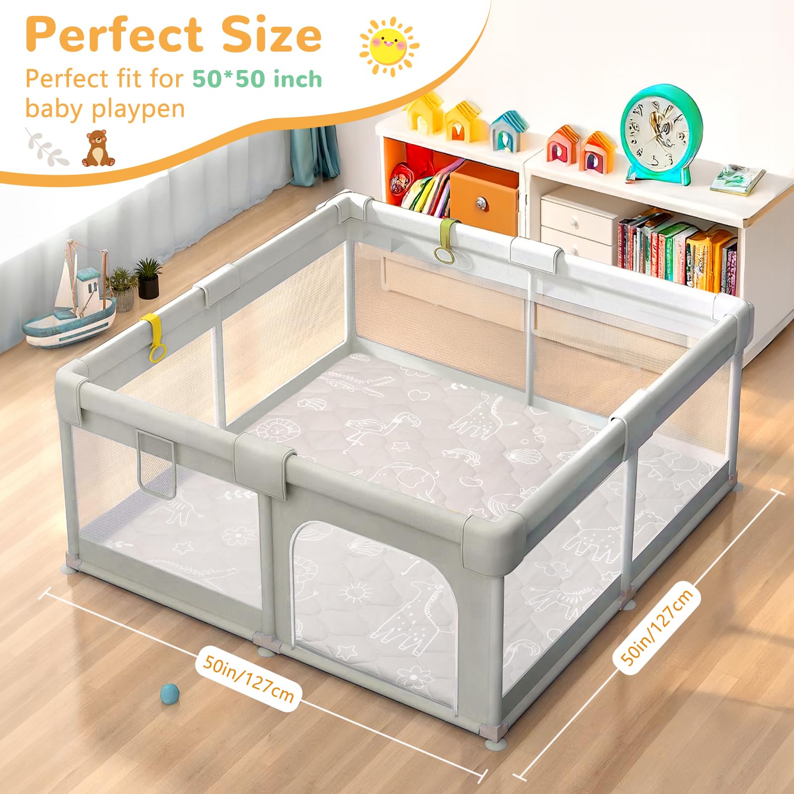 Decalsweet large 50x50 surface gives ample crawling space