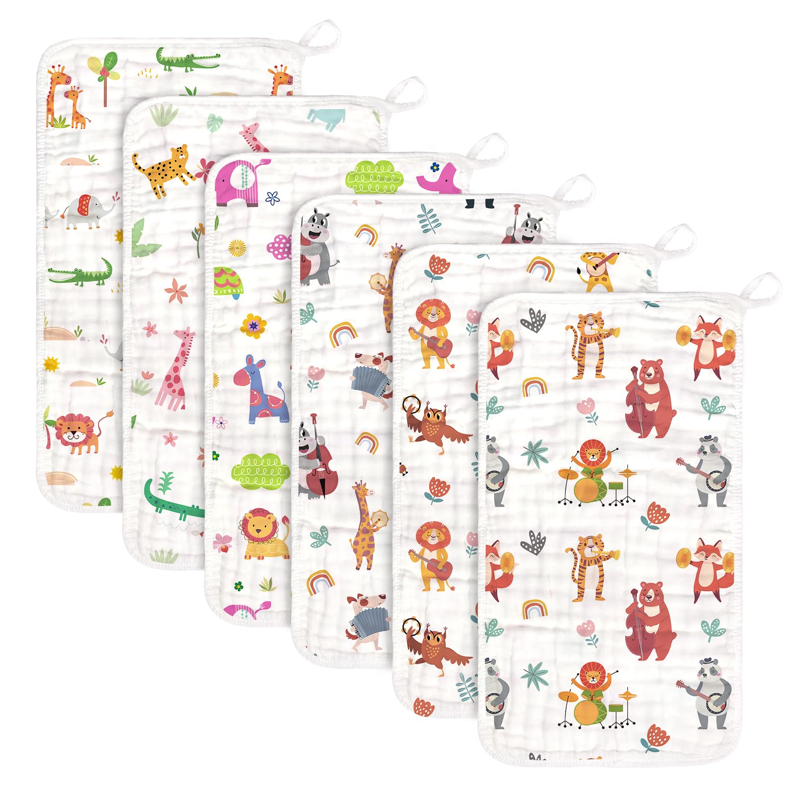 Decalsweet baby burp cloths muslin 6-layer provide soft, breathable protection for delicate baby skin.
