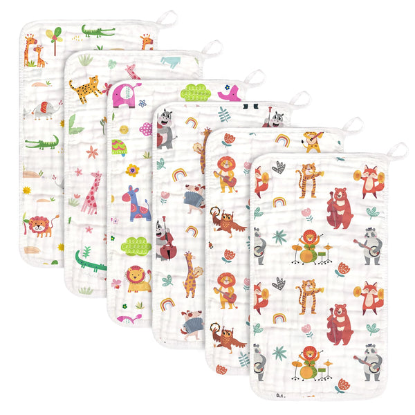 Decalsweet baby burp cloths muslin 6-layer provide soft, breathable protection for delicate baby skin.