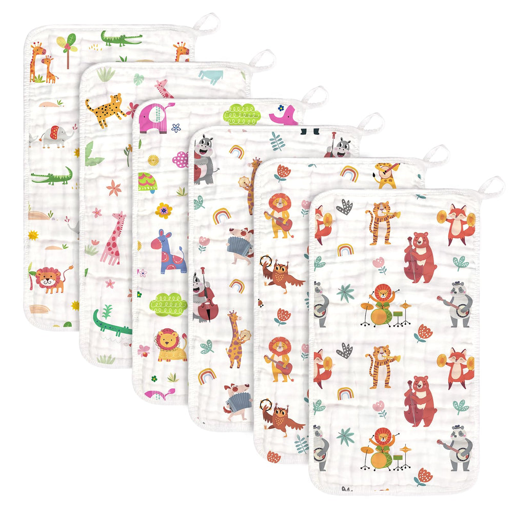 Decalsweet baby burp cloths muslin 6-layer provide soft, breathable protection for delicate baby skin.