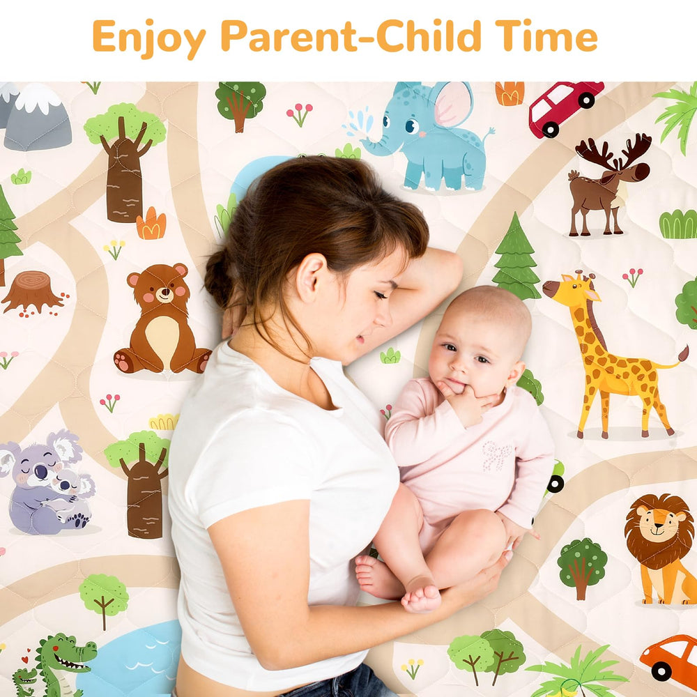 Decalsweet Baby Play Mat 50x50 size offers ample crawling space.