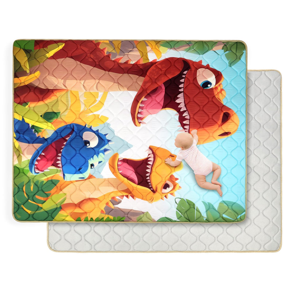 Decalsweet baby play mat with extra thick foam for comfy tummy time