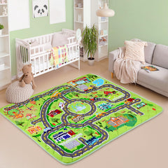 Decalsweet play mat laid flat for a spacious crawl and play area.