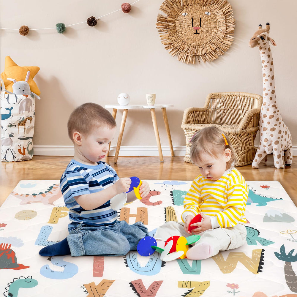 Decalsweet crawling area mat provides safe space for mobility practice.