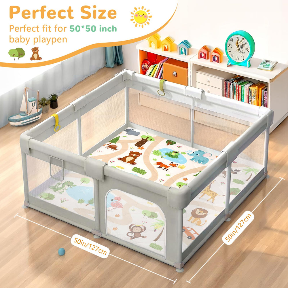 Decalsweet Baby Play Mat cute pattern engages babies visually.