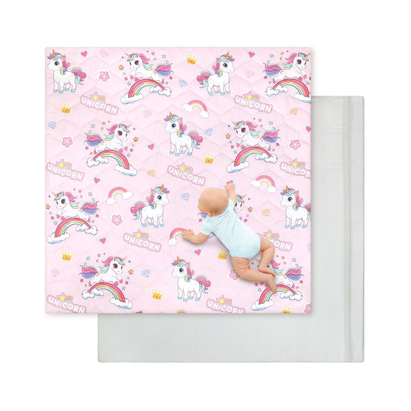 Decalsweet baby play mat with extra-thick foam for soft tummy time.