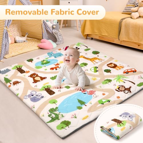 Decalsweet Baby Play Mat foldable design for storage and travel.