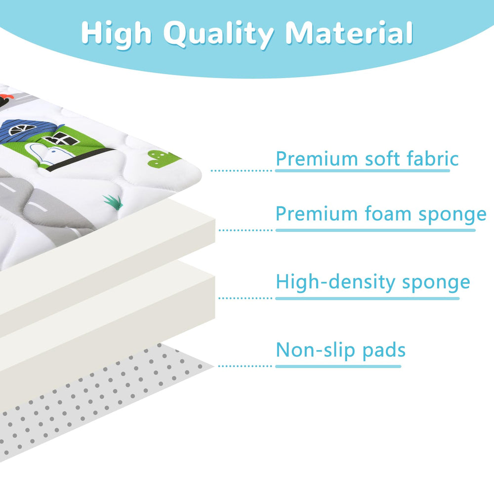 Decalsweet foldable mat designed for easy transport and portability.