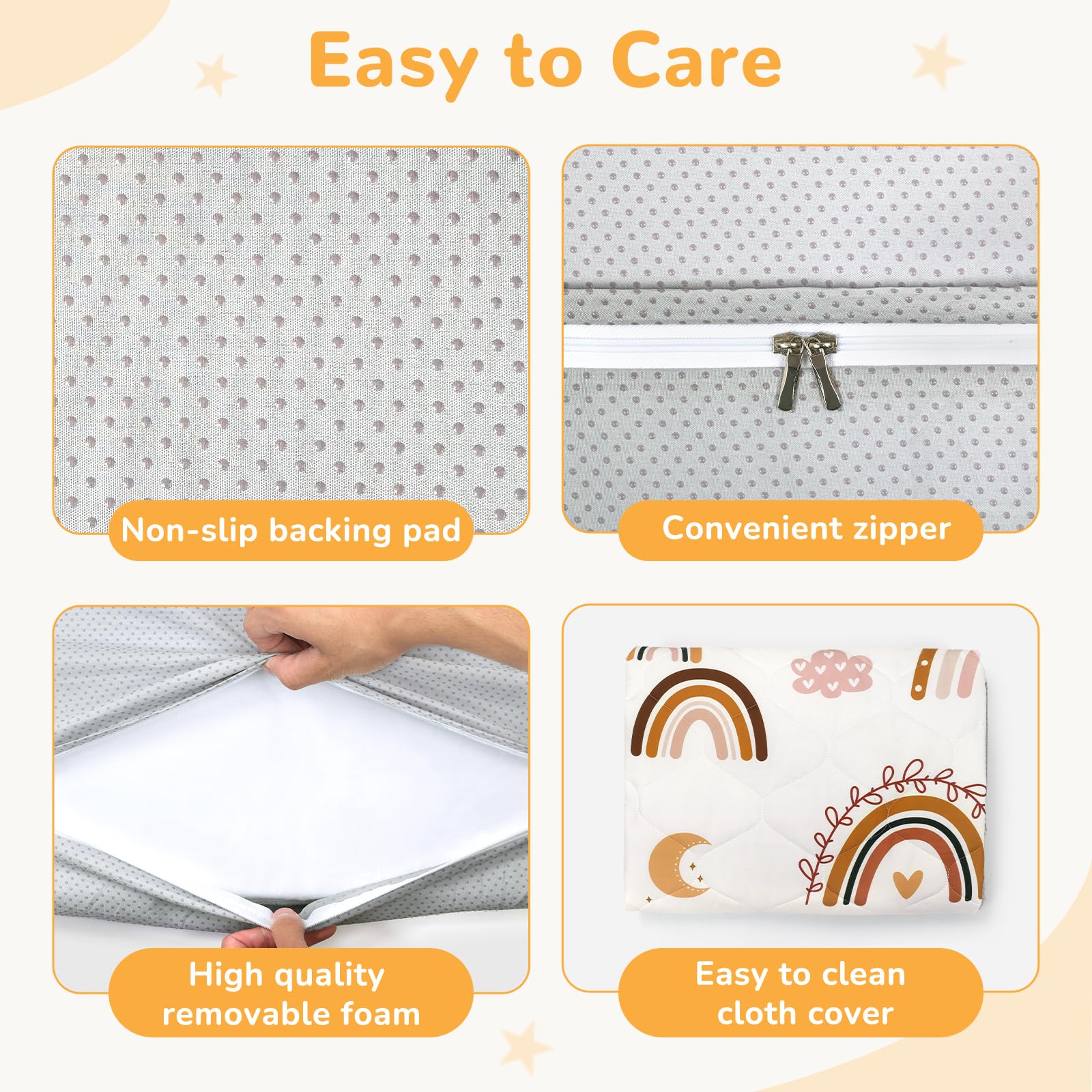 Foldable, portable DecalSweet mat for travel and storage
