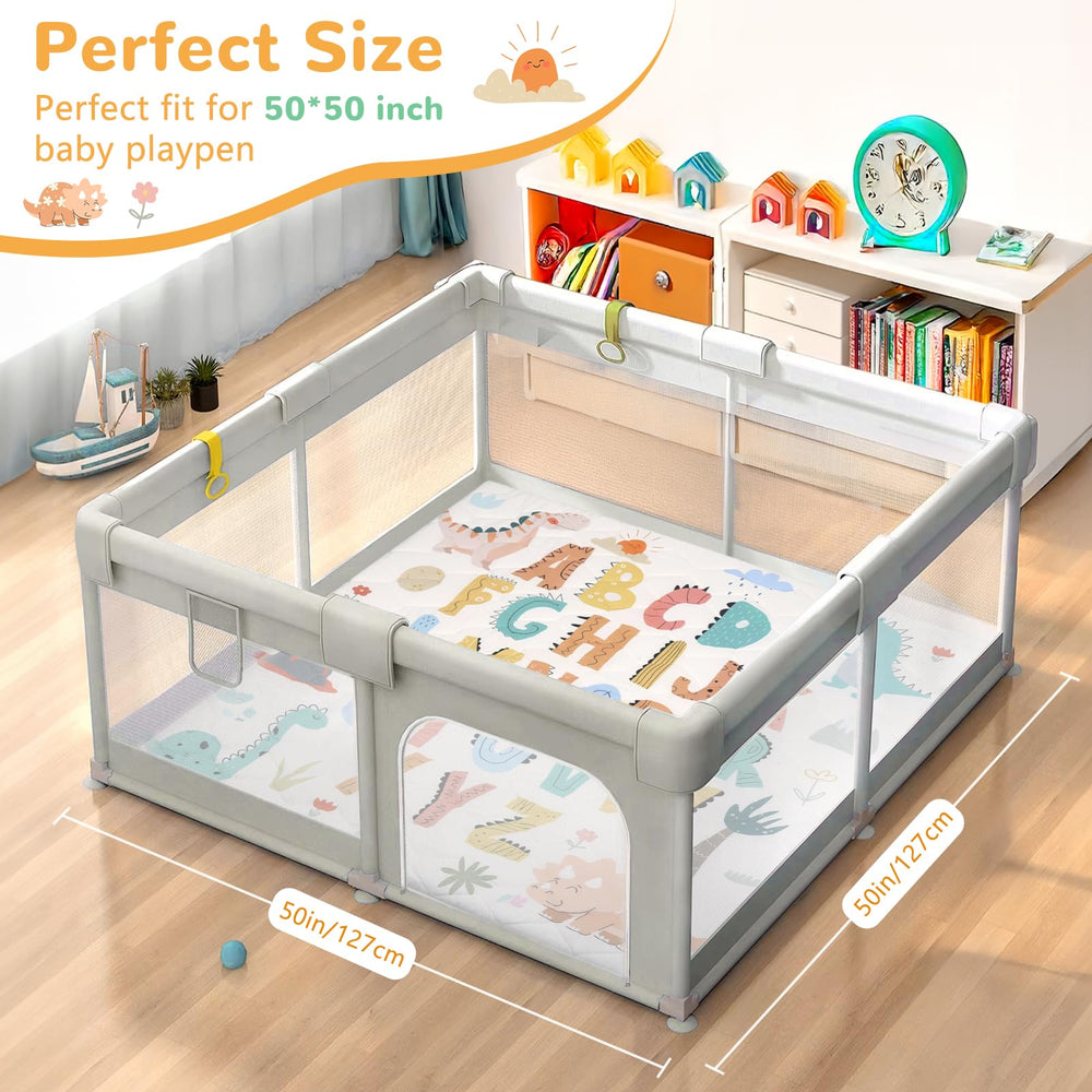 Decalsweet baby play mat in living room as stylish play space.